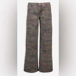 Refrain Camouflage Wide-Leg Women Jeans NWT